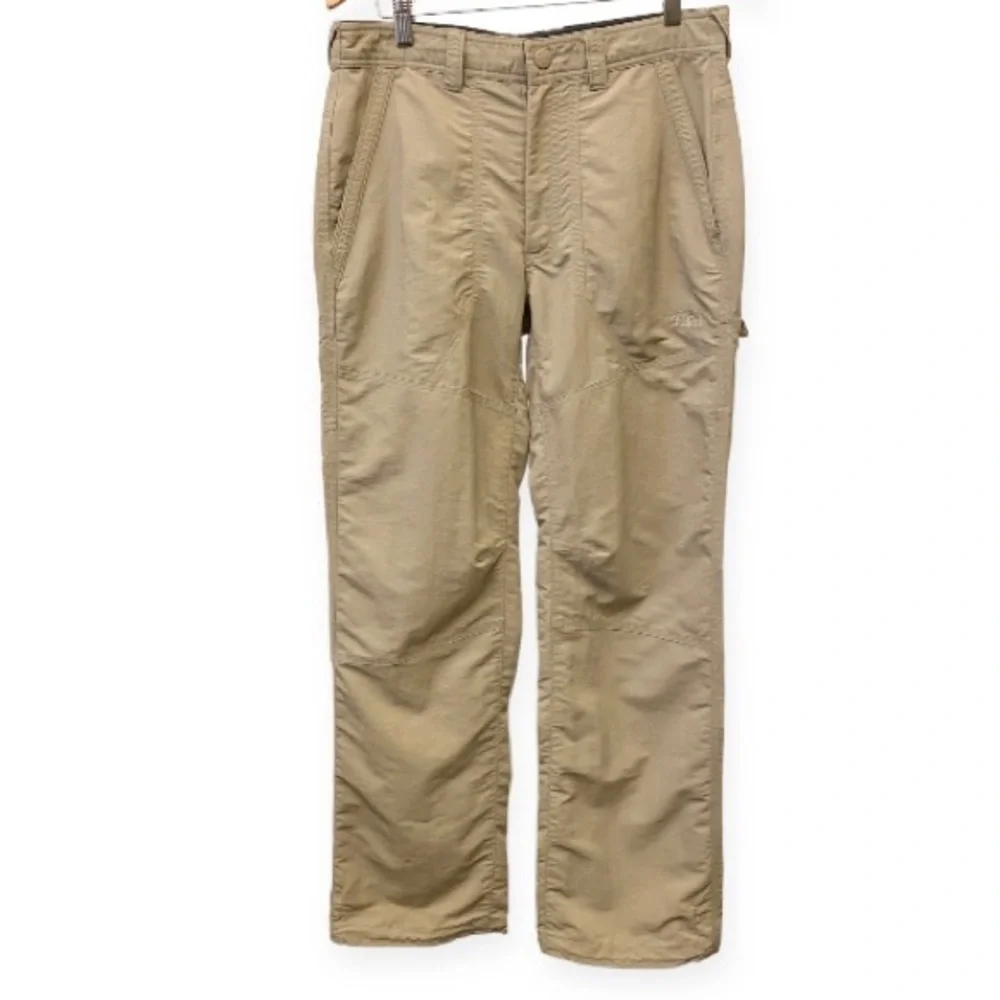 The North Face 32x30 Nylon Mens Pants Tan Back Flap Zip Pockets Active Hiking